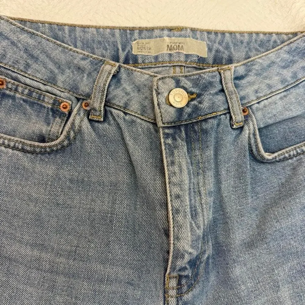 Topshop moto blue mom jeans